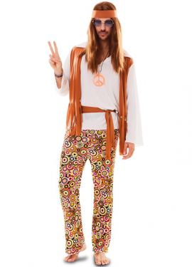 Fato de hippie psicodélico masculino