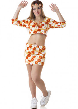 Fato de Top e Minissaia Hippie Flores de Laranjeira para mulher