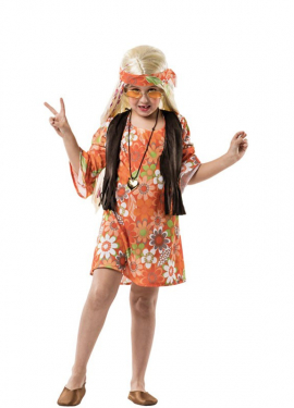 Hippy costume with Flowers for girl