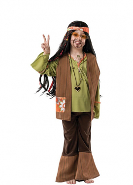 Fato de hippie com flores para criança