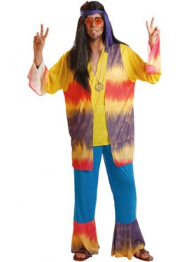 Multicolor Hippy Costume for Men