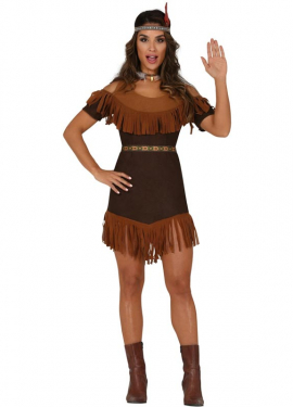 Brown Indian Costume with Fringes for women