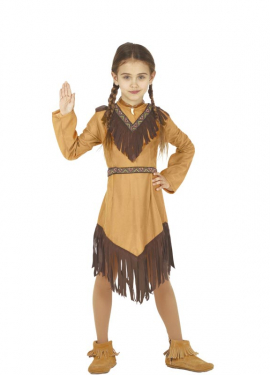 Fato de franjas indiano marrom para menina