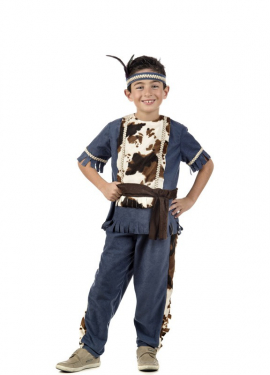 Fato de índio azul para menino