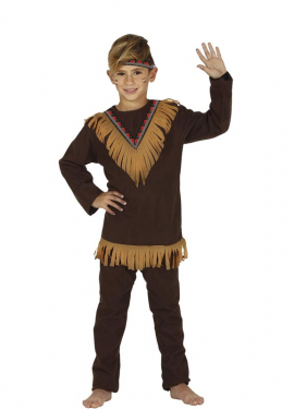 Fato de franja indiana marrom para menino