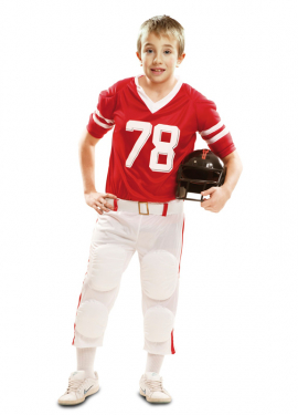 Red American Football Player Costume for Boys