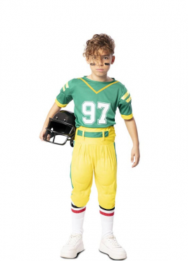 Green American Football Player Costume for Boys