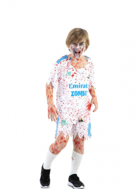 Fato de jogador de futebol zumbi para menino
