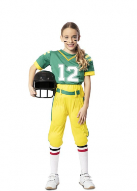 Green American Football Player Costume for Girls