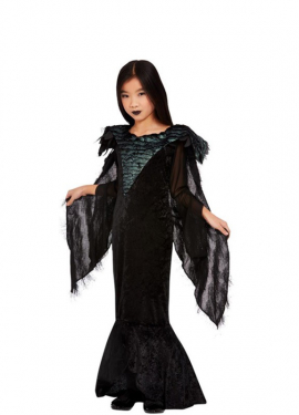 Elegant black Raven Princess costume for girls