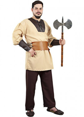 Medieval Lumberjack Costume with Belt for Men