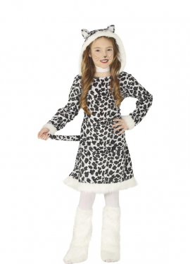 Fato de Leopardo branco para menina