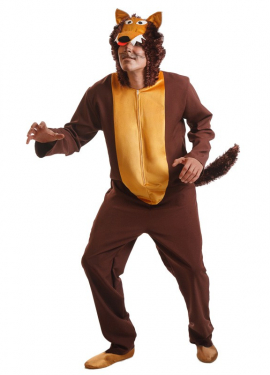Fato de lobo marrom para homem tamanho Universal ML