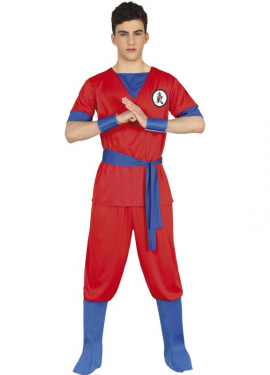 Fato de lutador de artes marciais vermelho para adolescente