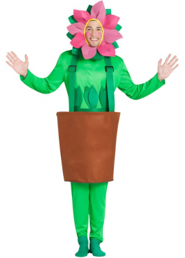 Vaso de flores adulto com fantasia de girassol