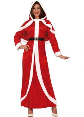 Fato de Papai Noel com Capelina para mulher