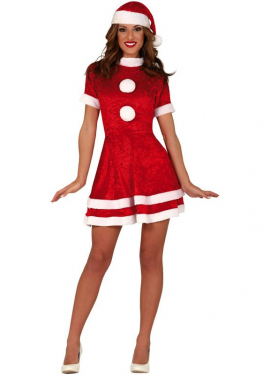 Short Mother Christmas costume for women