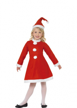 Red Mother Christmas costume for girls