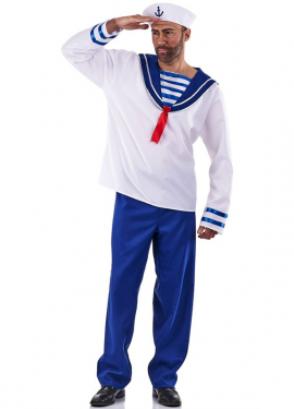 Fato de marinheiro às riscas para homem