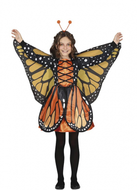 Fato de borboleta laranja com detalhes para menina