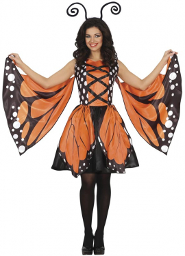 Fato de borboleta laranja para mulher