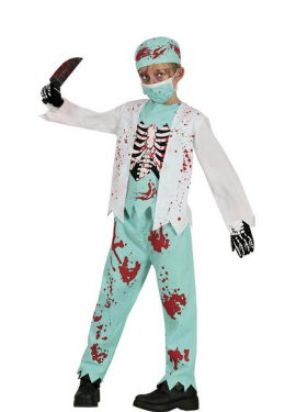 Zombie Skeleton Doctor Costume for Kids