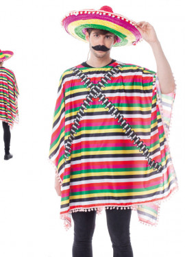 Multicolored striped Mexican costume for men
