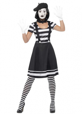 Fato de Mimo preto e branco para mulher