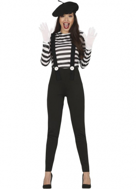 Fato de mímica parisiense para mulheres