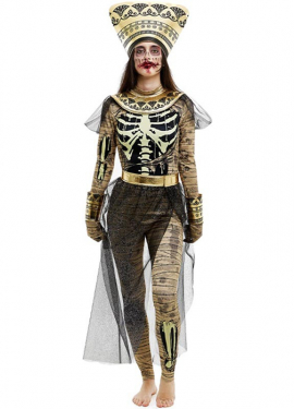 Fato de múmia faraó com cocar para mulher