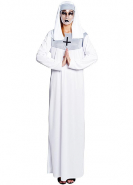 Fato de freira branca para mulher