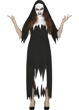 Fantasia feminina de freira zumbi