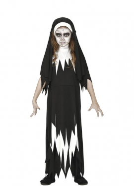 Fato de freira zumbi para menina