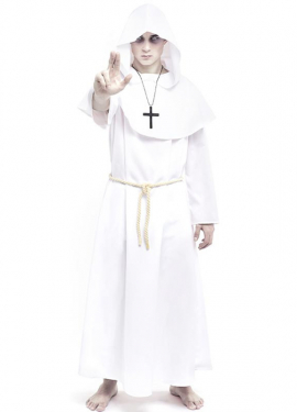 Fato de monge branco para homem