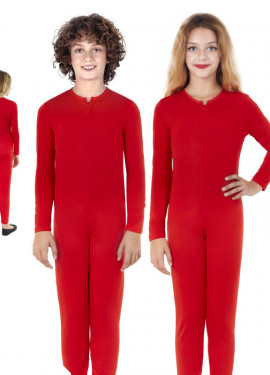 Fato ou macacão vermelho de manga comprida para criança