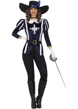Blue Musketeer costume for women