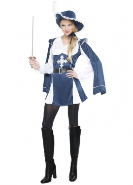 Blue Musketeer costume for women