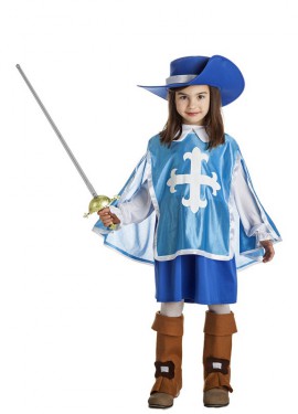 Blue Musketeer costume for girls