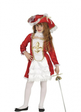 Fleur de Lis Red Musketeer Costume for Girls