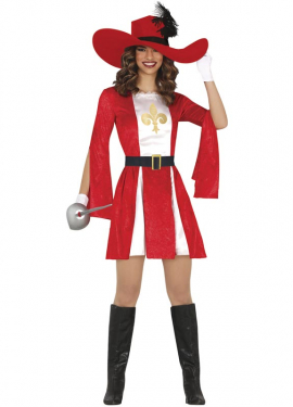 Red Musketeer costume for women
