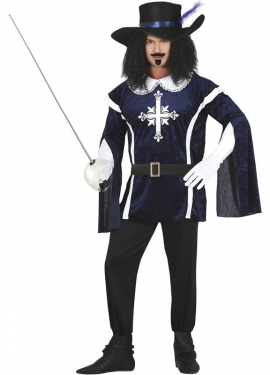 Elegant Blue Musketeer Costume for Men