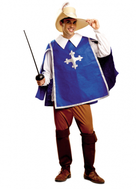 Blue Musketeer costume for men