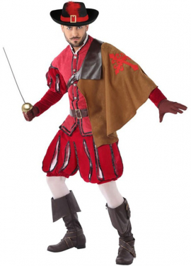 Red Musketeer costume for men