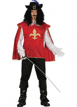 Red Musketeer costume for men