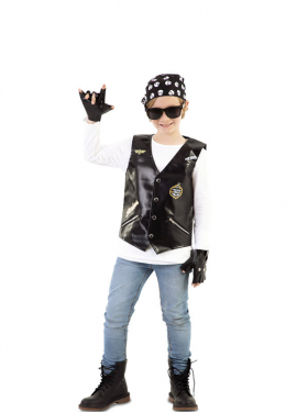 Fantasia de motociclista para menino