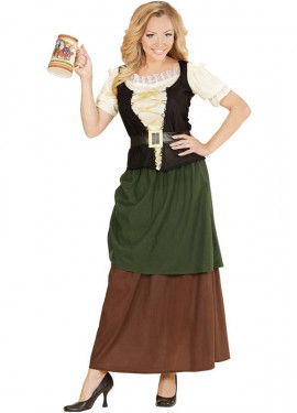 Fato de moça medieval com cinto para mulher