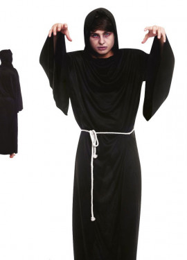 Fato de morte com túnica preta para homem