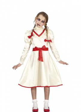 Fato de boneca assombrada com laços para menina