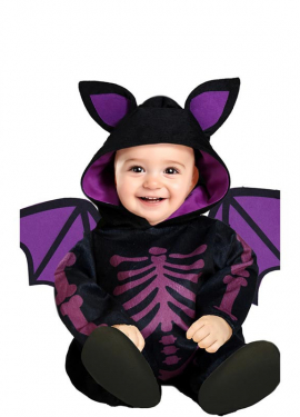 Fato de morcego esqueleto para bebé