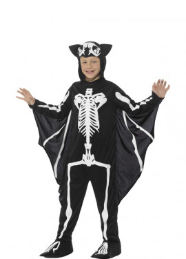 Fato de morcego esqueleto para crianças